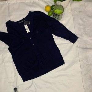 NWT black button down cardigan quarter sleeve.